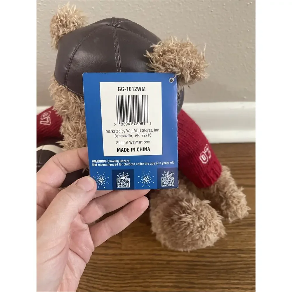 Vintage Wal-Mart William The Football Bear Teddy Bear Plush Red Sweater #7 NWT